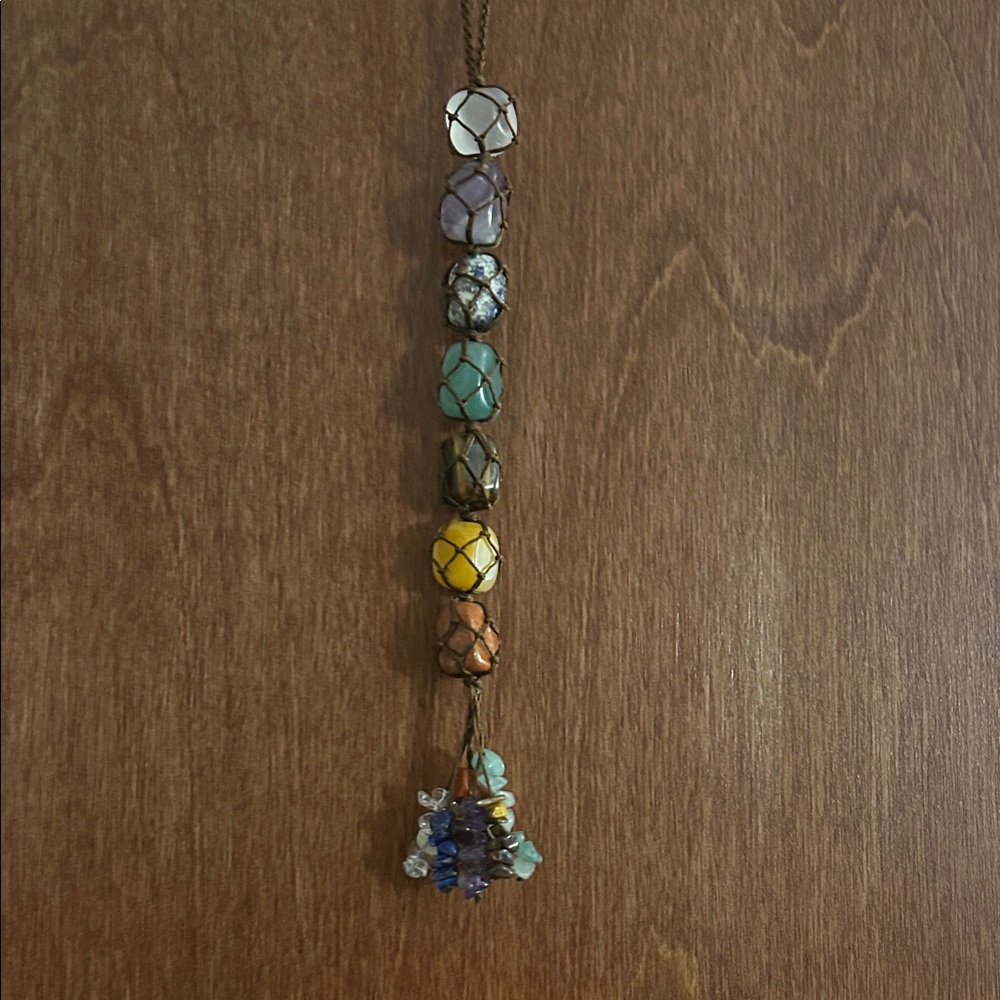 Multicolor Beaded Chakra Keychain or Hanging Decor